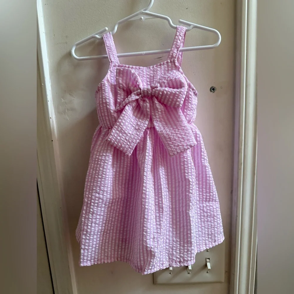 New Pink Seersucker Sundress